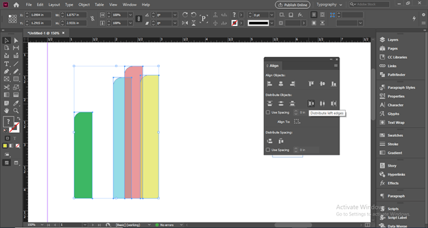 InDesign align output 20