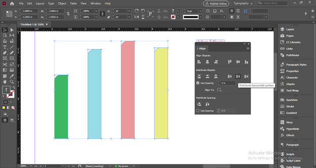 InDesign align output 24