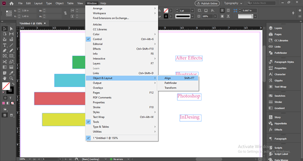 InDesign align output 3