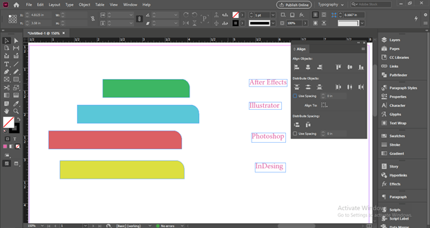 InDesign align output 4