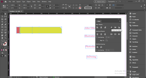 InDesign align output 8