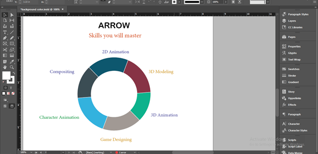 InDesign arrow output 1