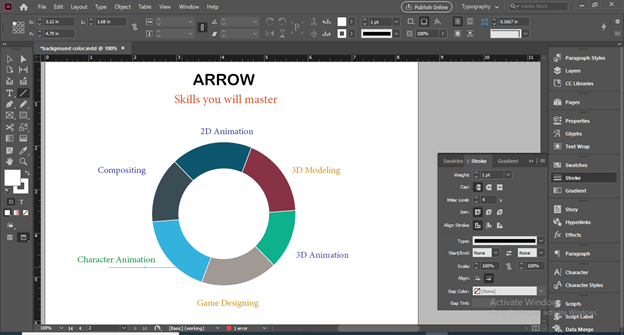 InDesign arrow output 5