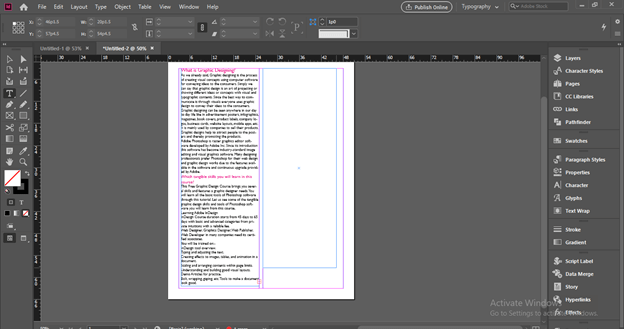 InDesign columns output 10