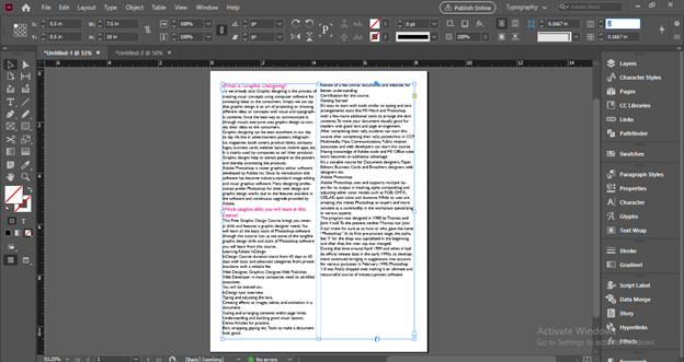 InDesign columns output 15