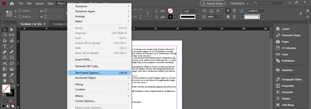 InDesign columns output 16