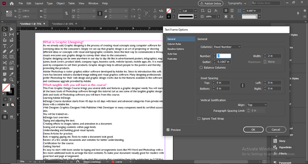 InDesign columns output 17