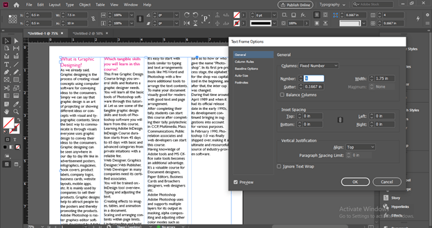 InDesign columns output 19