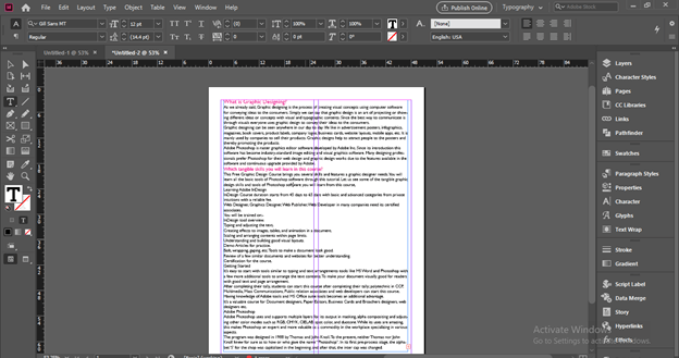 InDesign columns output 7