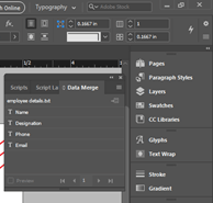 InDesign data merge output 12