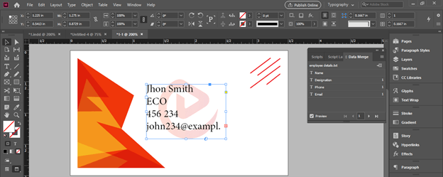 InDesign data merge output 16