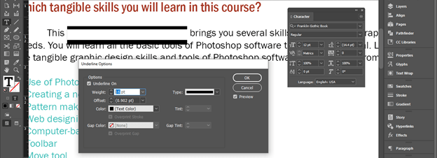 InDesign highlight text output 11