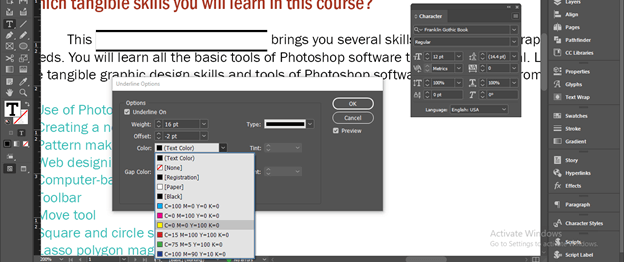 InDesign highlight text output 14