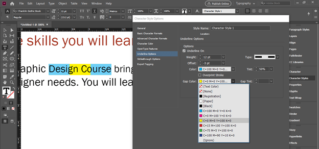 InDesign highlight text output 29