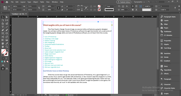 InDesign highlight text output 3