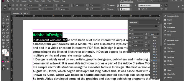 InDesign line spacing output 10