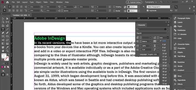 InDesign line spacing output 9