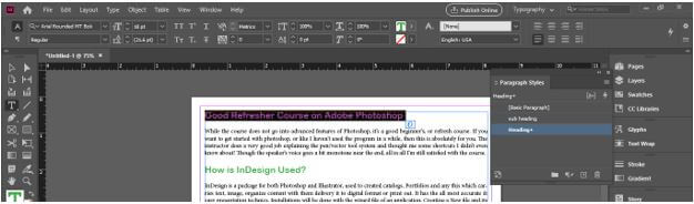 InDesign paragraph styles Output 20