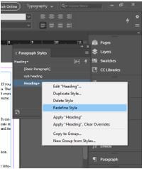 InDesign paragraph styles Output 23