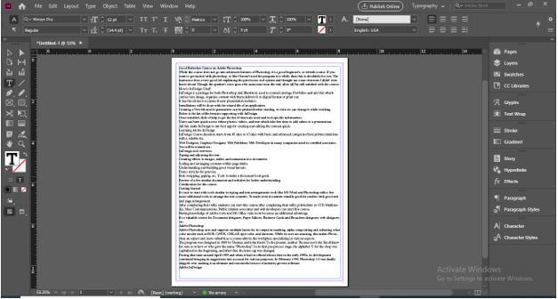 InDesign paragraph styles Output 5