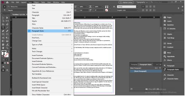 InDesign paragraph styles Output 8