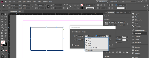 InDesign rounded corners output 12