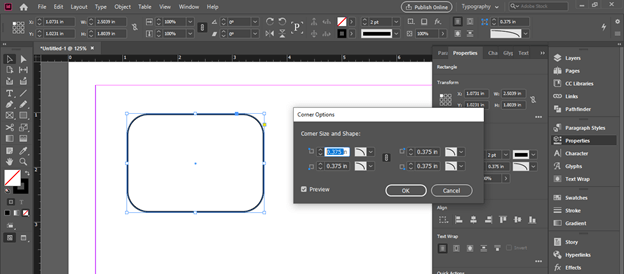 InDesign rounded corners output 13