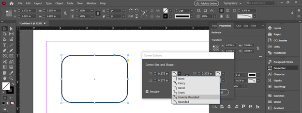 InDesign rounded corners output 15