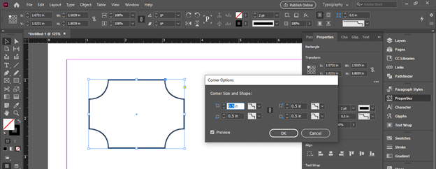 InDesign rounded corners output 16