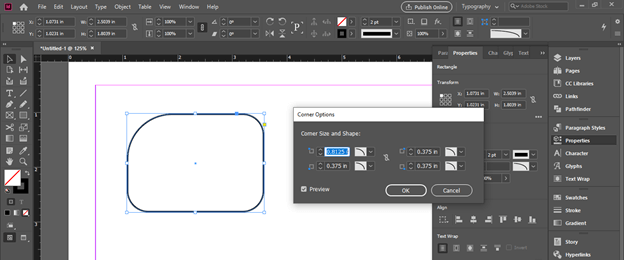 InDesign rounded corners output 18