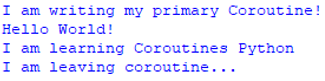 Coroutines python output