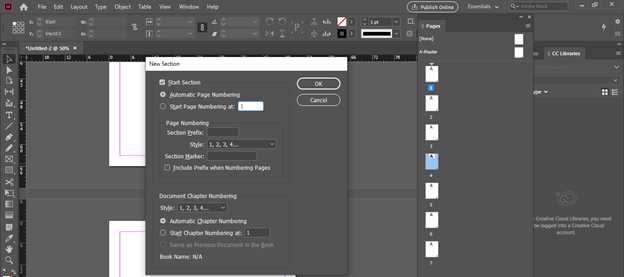 how to add page numbers in indesign