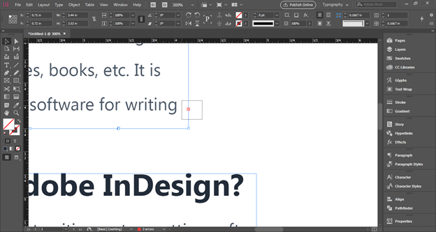 how to connect text boxes indesign