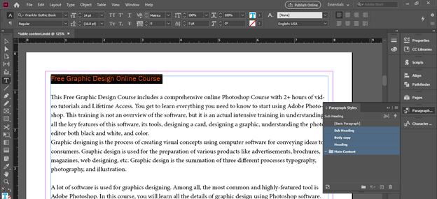 InDesign table of contents output 7