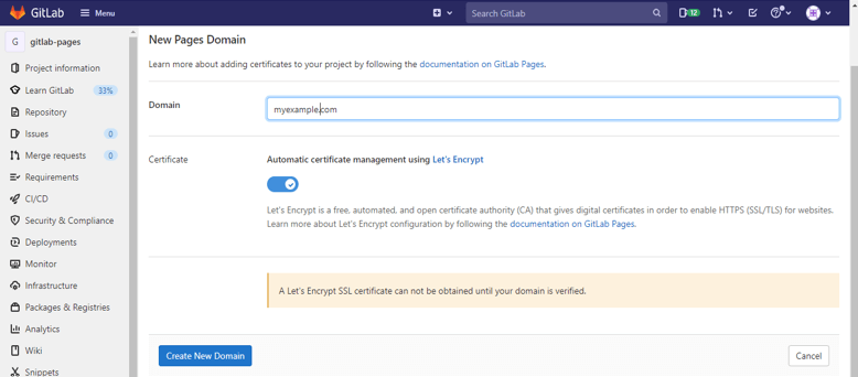 GitLab pages 3