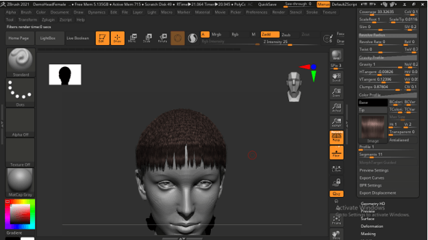 Hair tutorial in ZBrush