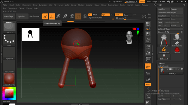 zbrush cannot add zsphere