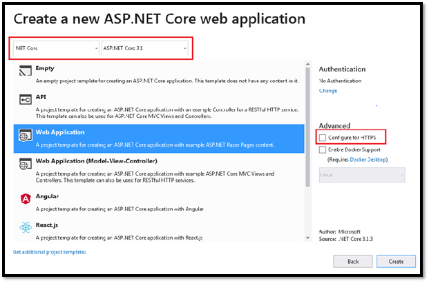 ASP.NET Core WebApp output 4