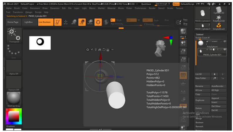 how to make boolean zbrush