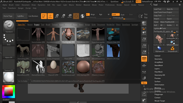 Zbrush Polygroups output 1