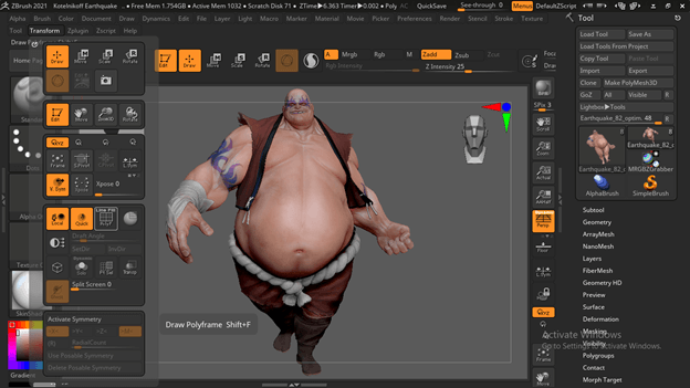 Zbrush Polygroups output 2