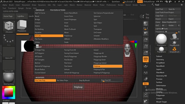 where is zmoddelr menu zbrush