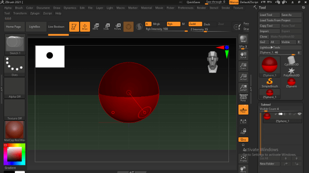 zbrush add sphere