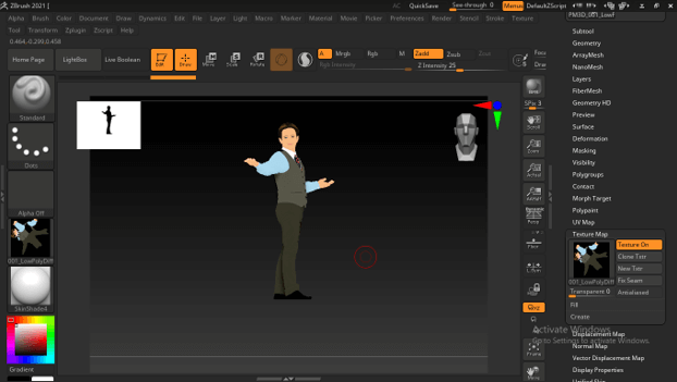 how to apply texture in zbrush