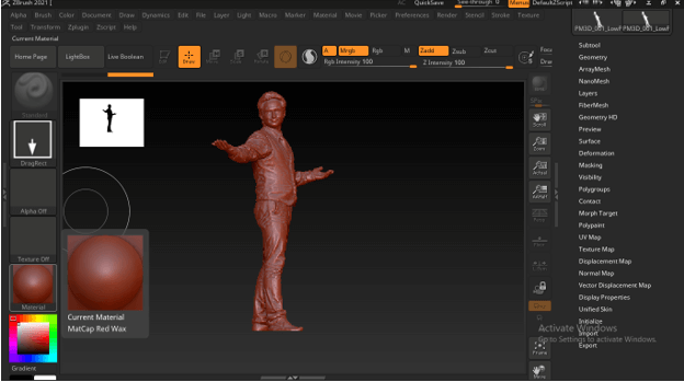 import to zbrush with texture