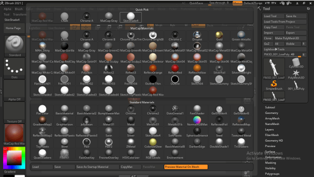 material zones in zbrush when importing