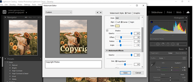 lightroom watermark output 10