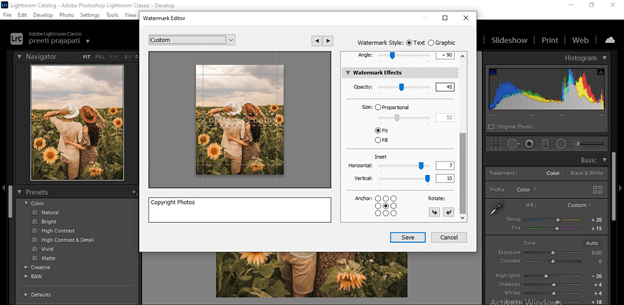 lightroom watermark output 15