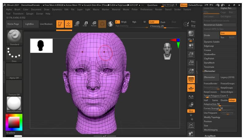 how to get zremesher in zbrush