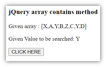 jQuery array contains output 1